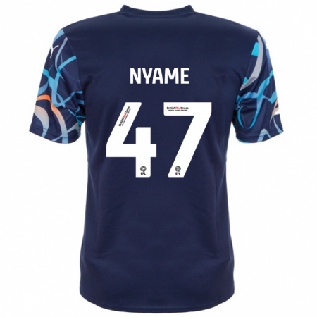 Kandiny Herren Josh Nyame #47 Marineblau Auswärtstrikot Trikot 2024/25 T-Shirt