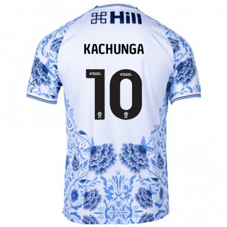 Kandiny Herren Elias Kachunga #10 Weiß Blau Auswärtstrikot Trikot 2024/25 T-Shirt