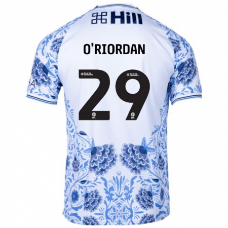 Kandiny Herren Connor O'riordan #29 Weiß Blau Auswärtstrikot Trikot 2024/25 T-Shirt