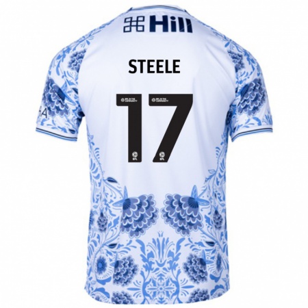 Kandiny Herren Fran Steele #17 Weiß Blau Auswärtstrikot Trikot 2024/25 T-Shirt