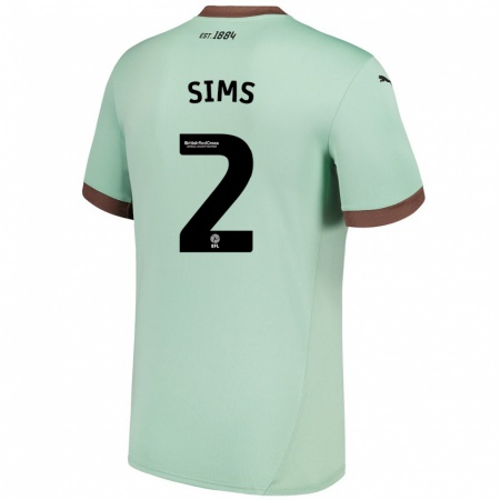 Kandiny Herren Amy Sims #2 Blassgrün Auswärtstrikot Trikot 2024/25 T-Shirt