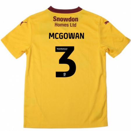 Kandiny Herren Aaron Mcgowan #3 Orange Burgunderrot Auswärtstrikot Trikot 2024/25 T-Shirt