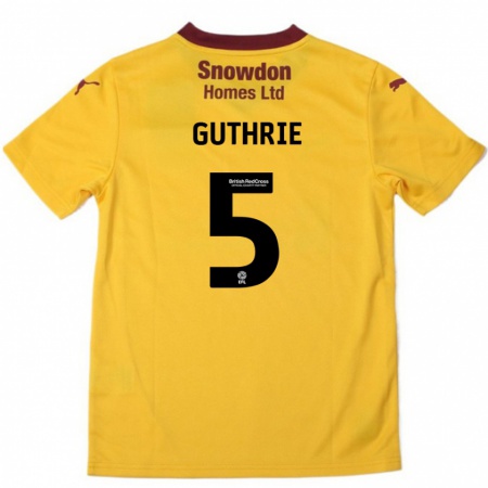 Kandiny Herren Jon Guthrie #5 Orange Burgunderrot Auswärtstrikot Trikot 2024/25 T-Shirt