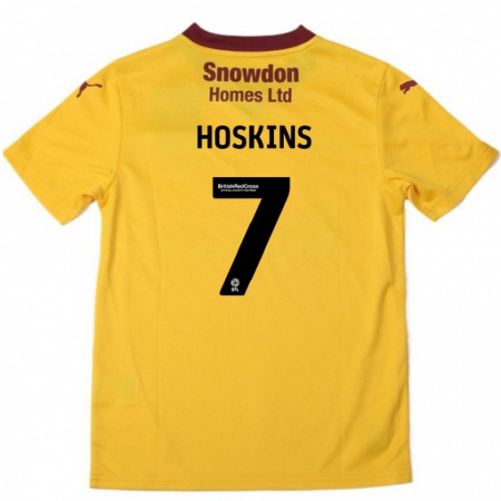 Kandiny Herren Sam Hoskins #7 Orange Burgunderrot Auswärtstrikot Trikot 2024/25 T-Shirt