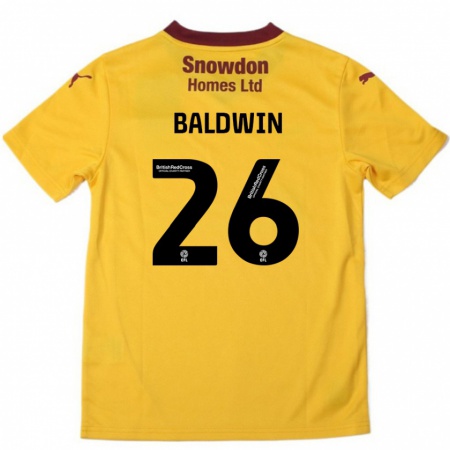 Kandiny Herren Jack Baldwin #26 Orange Burgunderrot Auswärtstrikot Trikot 2024/25 T-Shirt