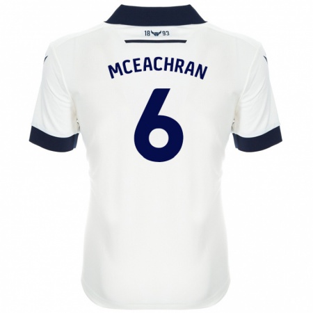 Kandiny Herren Josh Mceachran #6 Weiß Marineblau Auswärtstrikot Trikot 2024/25 T-Shirt