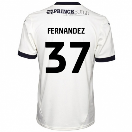 Kandiny Herren Emmanuel Fernandez #37 Cremeweiß Schwarz Auswärtstrikot Trikot 2024/25 T-Shirt