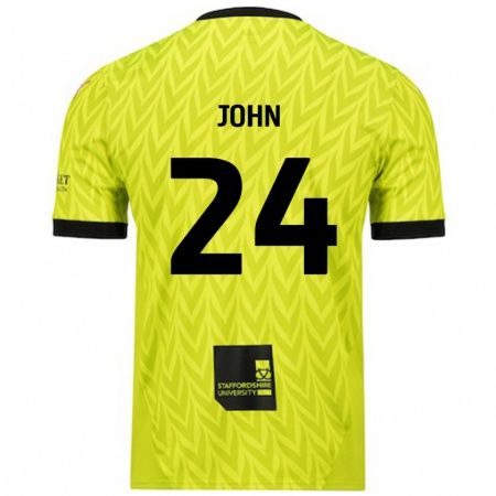 Kandiny Herren Kyle John #24 Fluoreszierend Grün Auswärtstrikot Trikot 2024/25 T-Shirt