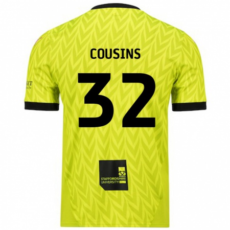 Kandiny Herren Logan Cousins #32 Fluoreszierend Grün Auswärtstrikot Trikot 2024/25 T-Shirt