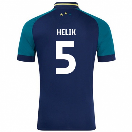 Kandiny Herren Michal Helik #5 Marine Dunkelgrün Auswärtstrikot Trikot 2024/25 T-Shirt