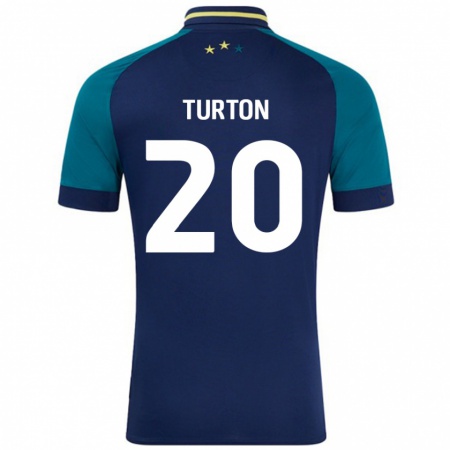 Kandiny Herren Ollie Turton #20 Marine Dunkelgrün Auswärtstrikot Trikot 2024/25 T-Shirt