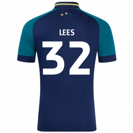 Kandiny Herren Tom Lees #32 Marine Dunkelgrün Auswärtstrikot Trikot 2024/25 T-Shirt