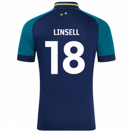 Kandiny Herren Alice Linsell #18 Marine Dunkelgrün Auswärtstrikot Trikot 2024/25 T-Shirt