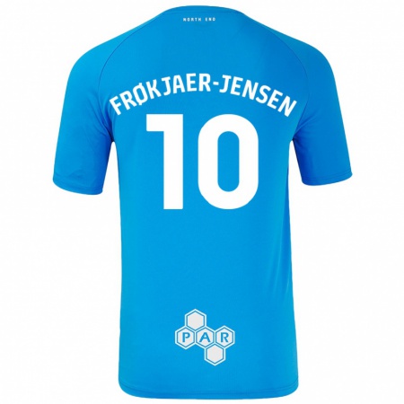 Kandiny Herren Mads Frøkjaer-Jensen #10 Himmelblau Auswärtstrikot Trikot 2024/25 T-Shirt