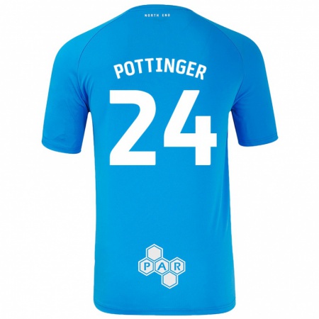 Kandiny Herren Kaya Pottinger #24 Himmelblau Auswärtstrikot Trikot 2024/25 T-Shirt