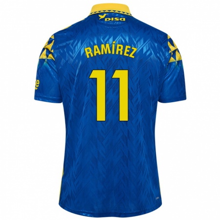 Kandiny Herren Benito Ramírez #11 Blau Gelb Auswärtstrikot Trikot 2024/25 T-Shirt