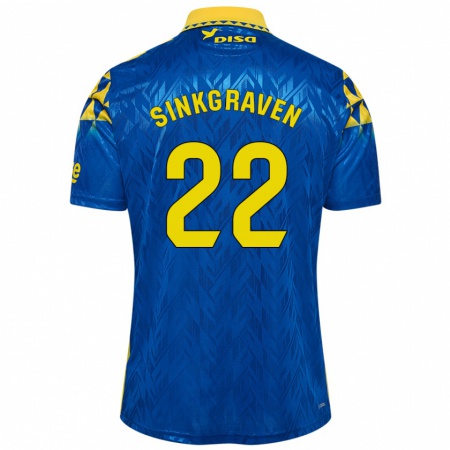 Kandiny Herren Daley Sinkgraven #22 Blau Gelb Auswärtstrikot Trikot 2024/25 T-Shirt