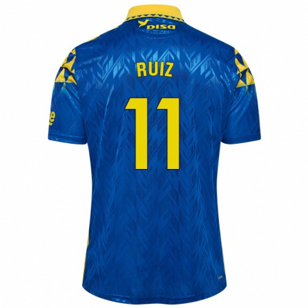 Kandiny Herren Sergio Ruiz #11 Blau Gelb Auswärtstrikot Trikot 2024/25 T-Shirt