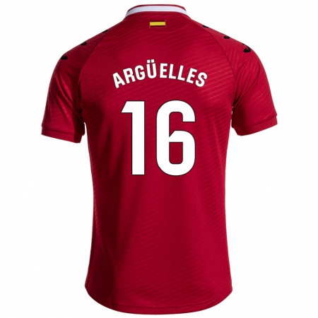 Kandiny Herren David Argüelles #16 Dunkelrot Auswärtstrikot Trikot 2024/25 T-Shirt