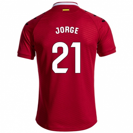 Kandiny Herren Jeremy Jorge #21 Dunkelrot Auswärtstrikot Trikot 2024/25 T-Shirt