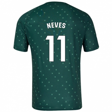 Kandiny Herren Hugo Neves #11 Dunkelgrün Auswärtstrikot Trikot 2024/25 T-Shirt