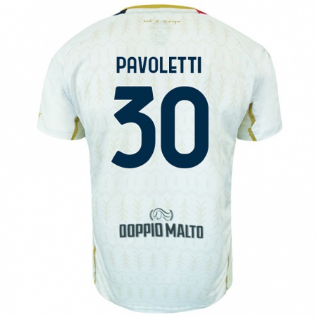 Kandiny Herren Leonardo Pavoletti #30 Weiß Auswärtstrikot Trikot 2024/25 T-Shirt