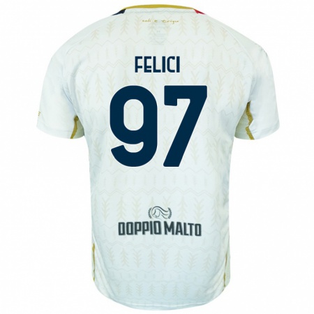 Kandiny Herren Mattia Felici #97 Weiß Auswärtstrikot Trikot 2024/25 T-Shirt