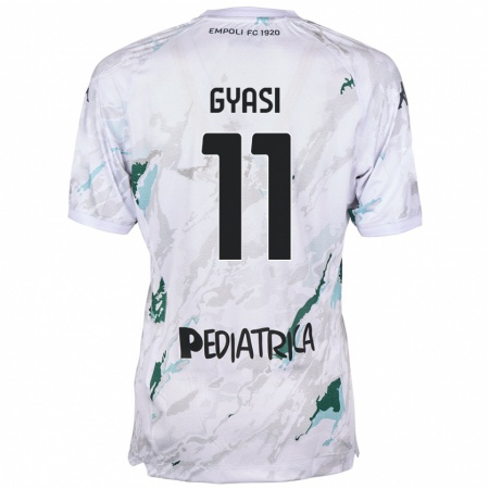 Kandiny Herren Emmanuel Gyasi #11 Grau Auswärtstrikot Trikot 2024/25 T-Shirt