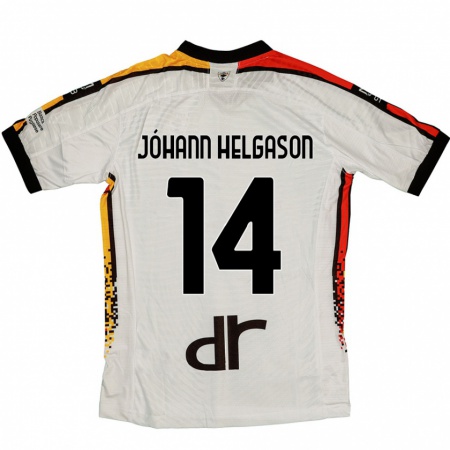 Kandiny Herren Thórir Jóhann Helgason #14 Weiß Schwarz Auswärtstrikot Trikot 2024/25 T-Shirt