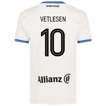 Kandiny Herren Hugo Vetlesen #10 Weiß Auswärtstrikot Trikot 2024/25 T-Shirt