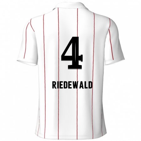 Kandiny Herren Jairo Riedewald #4 Weiß Schwarz Auswärtstrikot Trikot 2024/25 T-Shirt