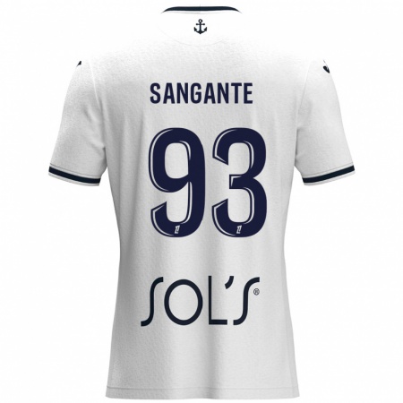 Kandiny Herren Arouna Sangante #93 Weiß Dunkelblau Auswärtstrikot Trikot 2024/25 T-Shirt