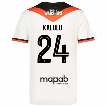 Kandiny Herren Gédéon Kalulu #24 Weiß Auswärtstrikot Trikot 2024/25 T-Shirt