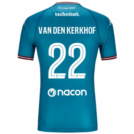 Kandiny Herren Kevin Van Den Kerkhof #22 Blau Petrol Auswärtstrikot Trikot 2024/25 T-Shirt