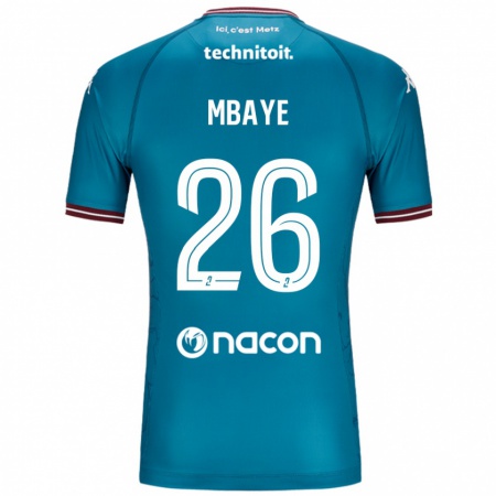 Kandiny Herren Malick Mbaye #26 Blau Petrol Auswärtstrikot Trikot 2024/25 T-Shirt