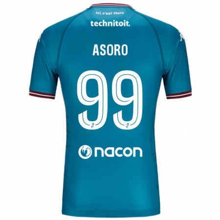 Kandiny Herren Joel Asoro #99 Blau Petrol Auswärtstrikot Trikot 2024/25 T-Shirt