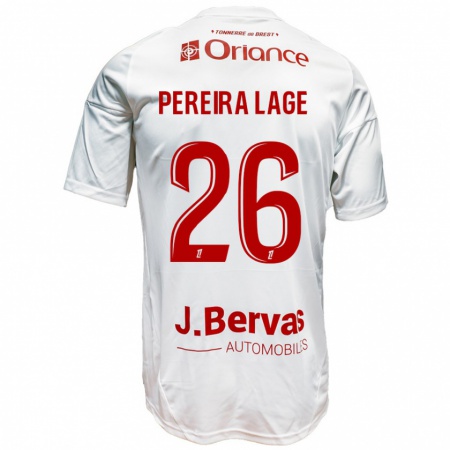 Kandiny Herren Mathias Pereira Lage #26 Weiß Rot Auswärtstrikot Trikot 2024/25 T-Shirt