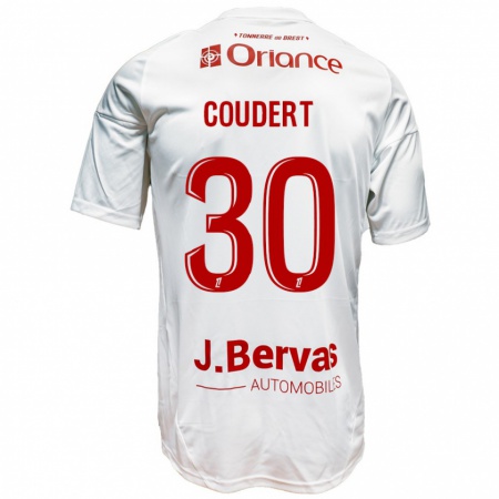 Kandiny Herren Grégoire Coudert #30 Weiß Rot Auswärtstrikot Trikot 2024/25 T-Shirt