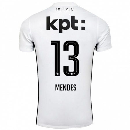 Kandiny Herren Daniel Mendes #13 Weiß Schwarz Auswärtstrikot Trikot 2024/25 T-Shirt