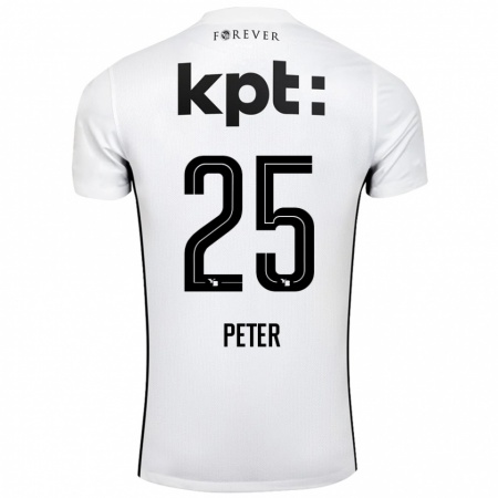 Kandiny Herren Luc Peter #25 Weiß Schwarz Auswärtstrikot Trikot 2024/25 T-Shirt