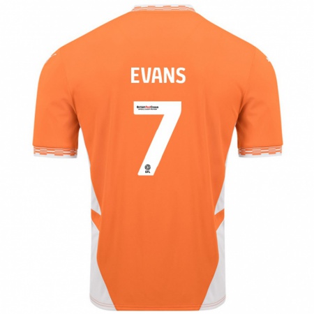 Kandiny Damen Lee Evans #7 Orange Weiß Heimtrikot Trikot 2024/25 T-Shirt