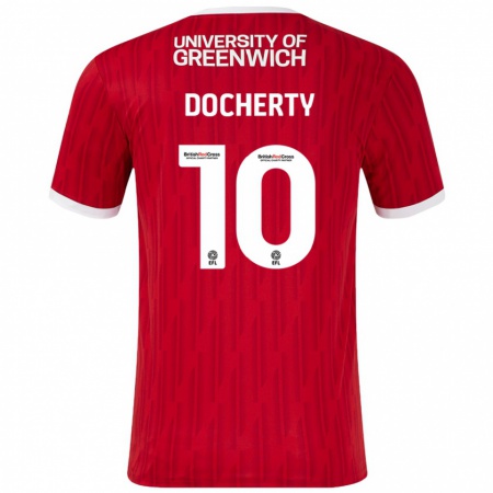 Kandiny Damen Greg Docherty #10 Rot Weiß Heimtrikot Trikot 2024/25 T-Shirt