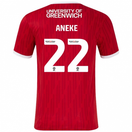 Kandiny Damen Chuks Aneke #22 Rot Weiß Heimtrikot Trikot 2024/25 T-Shirt