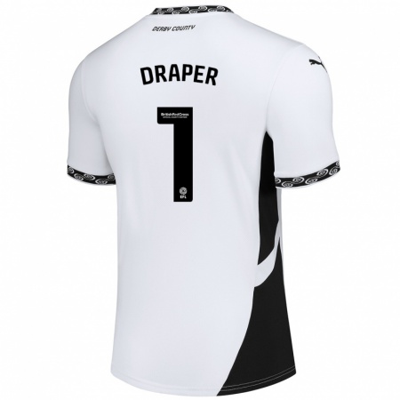 Kandiny Damen Anna Draper #1 Weiß Schwarz Heimtrikot Trikot 2024/25 T-Shirt