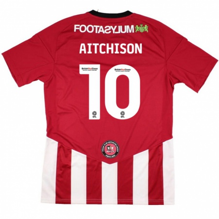 Kandiny Damen Jack Aitchison #10 Rot Weiß Heimtrikot Trikot 2024/25 T-Shirt