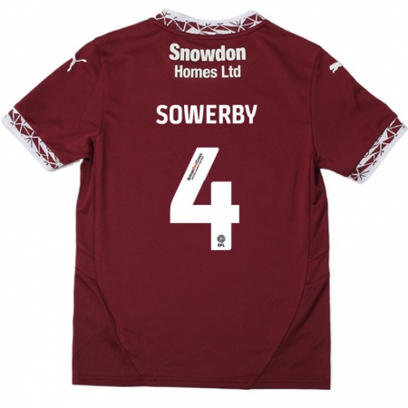 Kandiny Damen Jack Sowerby #4 Burgundrot Heimtrikot Trikot 2024/25 T-Shirt