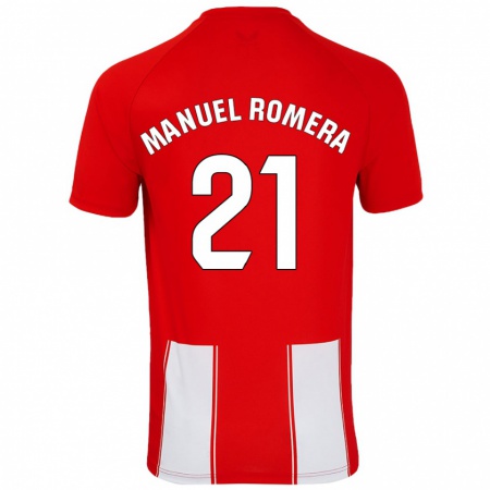 Kandiny Damen José Manuel Romera #21 Rot Weiß Heimtrikot Trikot 2024/25 T-Shirt