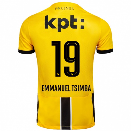 Kandiny Damen Felix Emmanuel Tsimba #19 Gelb Schwarz Heimtrikot Trikot 2024/25 T-Shirt