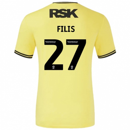 Kandiny Damen Melisa Filis #27 Gelb Schwarz Auswärtstrikot Trikot 2024/25 T-Shirt