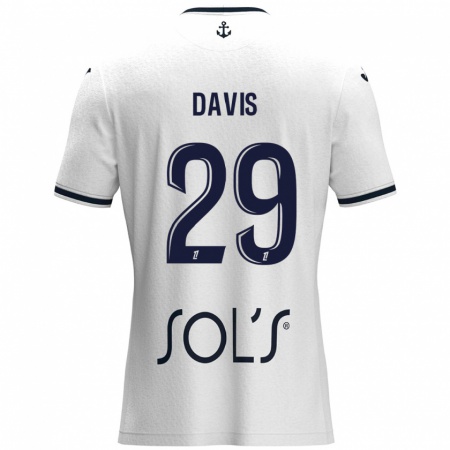 Kandiny Damen Deja Davis #29 Weiß Dunkelblau Auswärtstrikot Trikot 2024/25 T-Shirt